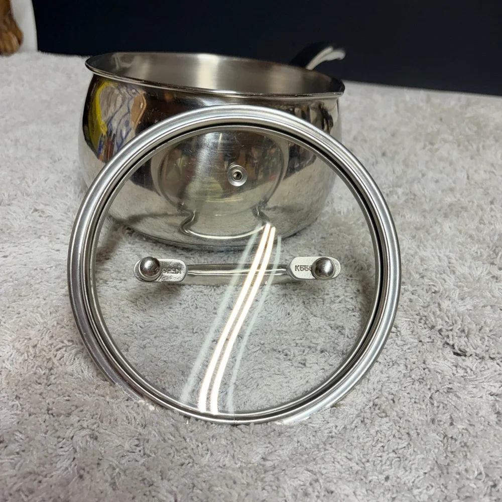 Biltmore For Your Home Stainless Steel 1.5 Qt Saucepan Vented Glass Lid 5.5in